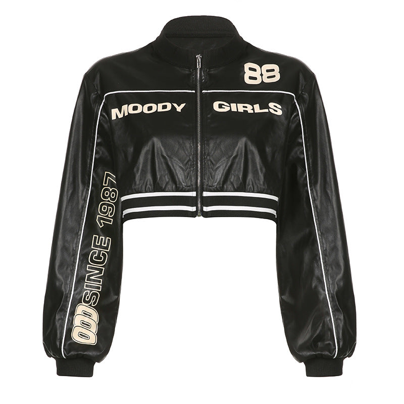 'Moody Girls' Short Biker Jacket